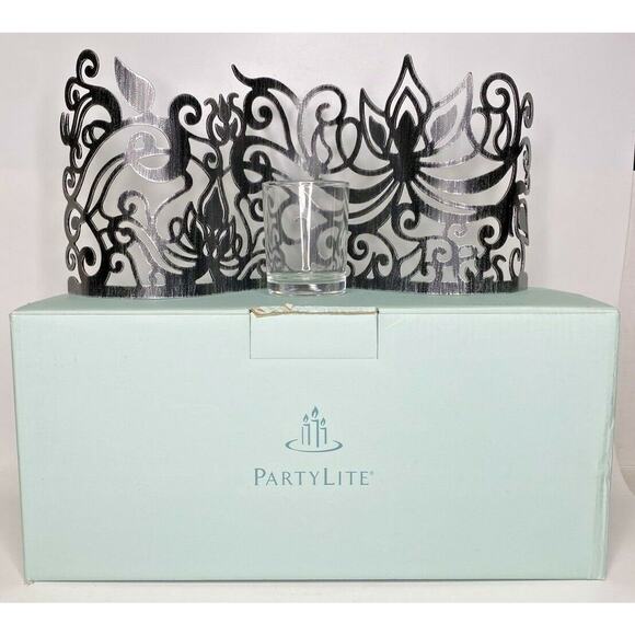 Partylite lotus scroll centerpiece pair nib p9b/p90241a - Picture 1 of 3